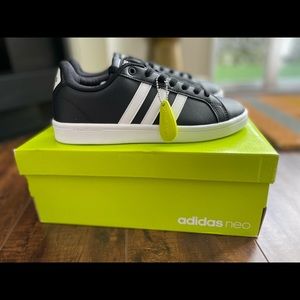 Adidas Neo Cloudfoam Advantage 7.5 Black Leather Sneaker